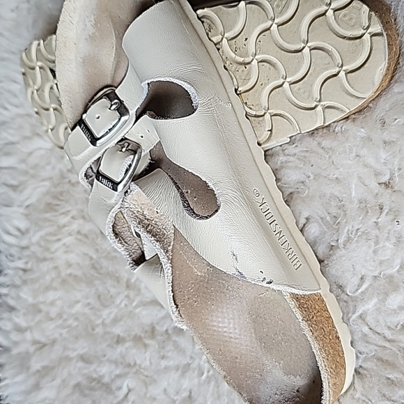 Off white three strap Birkenstock sandals size 37 - Picture 6 of 6